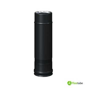 Conduit de fumée télescopique noir de 30 à 43 cm isolé slim