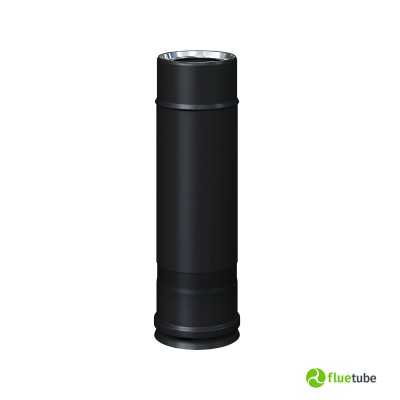 Conduit de fumée télescopique noir de 30 à 43 cm isolé slim