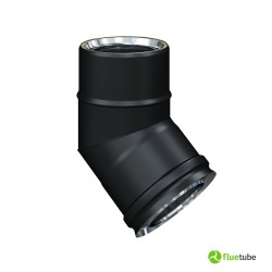 Coude 45° pour conduit de fumée isolé slim en acier noir