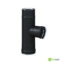 Raccord T 90° F/F/M réduit Ø 80 pour tuyau isolé slim noir
