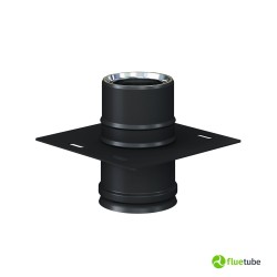Plaque de support pour conduit de fumée isolé slim en acier noir