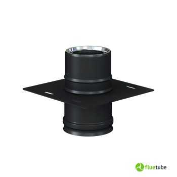 Plaque de support pour conduit de fumée isolé slim en acier noir