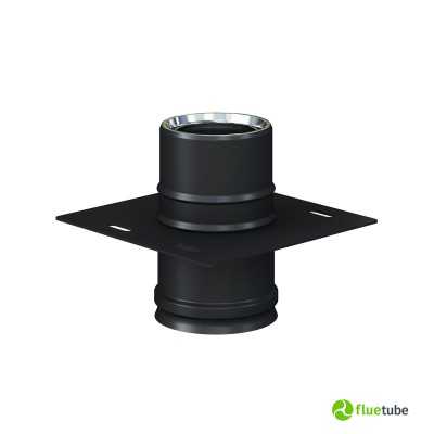 Plaque de support pour conduit de fumée isolé slim en acier noir