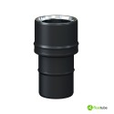 Jonction simple-double isolée slim en acier noir pour granulés et gaz