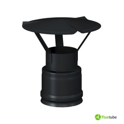 Chapeau chinois noir anti-pluie pour tuyau isolé slim en acier