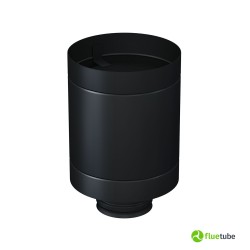 Chapeau anti-vent en tonneau pour isolé slim en acier noir