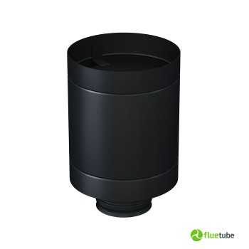 Chapeau anti-vent en tonneau pour isolé slim en acier noir