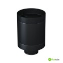 Chapeau anti-vent en tonneau pour isolé slim en acier noir