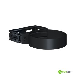 Collier mural pour tuyaux isolés slim en acier noir