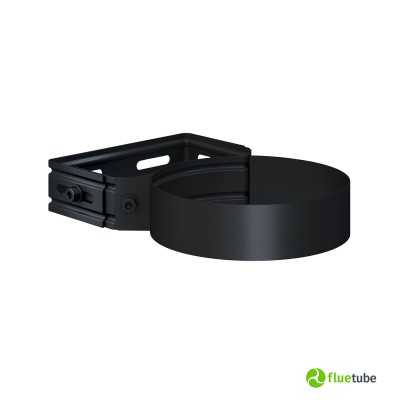 Collier mural pour tuyaux isolés slim en acier noir