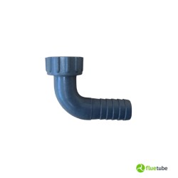 Porte-caoutchouc 90° 3/4 femelle pour bouchon d'évacuation des condensats