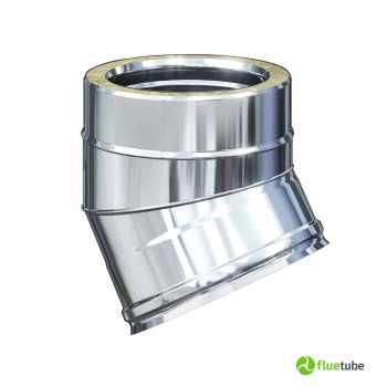 Coude 30° pour conduit de fumée extérieur double paroi en acier inoxydable 316L