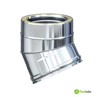 Coude 30° pour conduit de fumée extérieur double paroi en acier inoxydable 316L