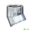 Coude 30° pour conduit de fumée extérieur double paroi en acier inoxydable 316L