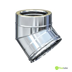 Coude 45° pour conduit de fumée en acier inoxydable 316L double paroi