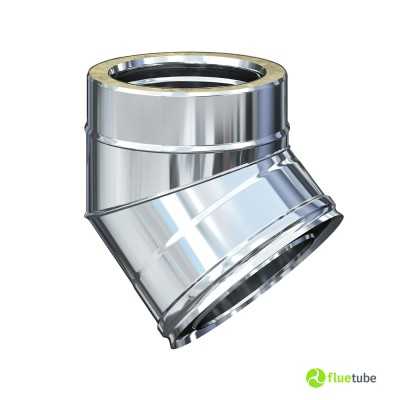 Coude 45° pour conduit de fumée en acier inoxydable 316L double paroi
