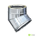 Coude 45° pour conduit de fumée en acier inoxydable 316L double paroi