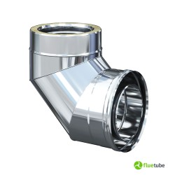 Coude 90° pour conduit de fumée double paroi isolé en acier inoxydable