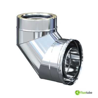 Coude 90° pour conduit de fumée double paroi isolé en acier inoxydable