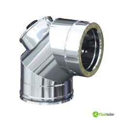 Coude 90° avec inspection pour conduit de fumée isolé en acier 316L