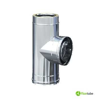 Raccord T 90° double paroi isolé en acier inoxydable 316L