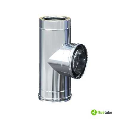 Raccord T 90° double paroi isolé en acier inoxydable 316L