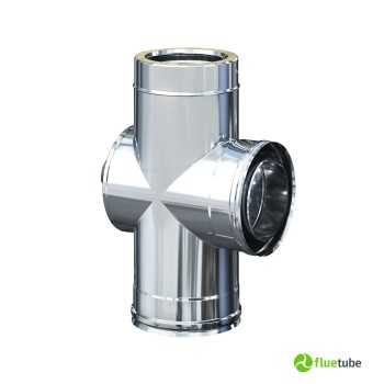 Raccord en T avec inspection pour tuyau double paroi isolé inox