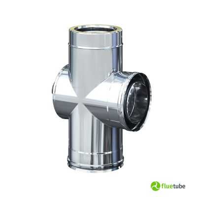 Raccord en T avec inspection pour tuyau double paroi isolé inox