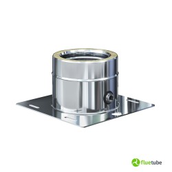 Plaque de départ fermée au fond, évacuation des condensats, double paroi