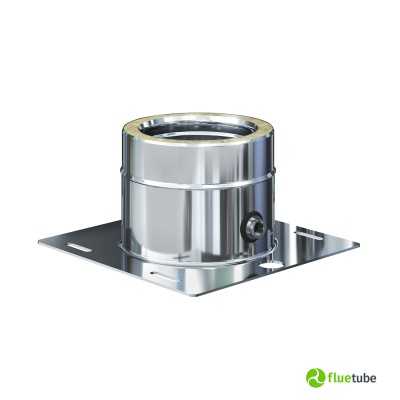 Plaque de départ fermée au fond, évacuation des condensats, double paroi
