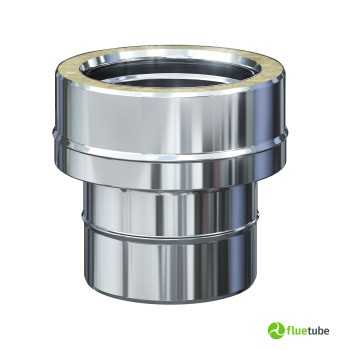 Jonction simple-double m/f pour conduit de fumée double paroi en acier
