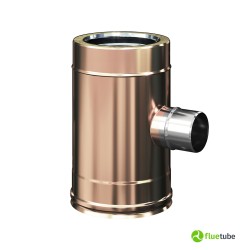 Raccord T 90° en cuivre réduit ø 80 simple paroi pour tuyau isolé