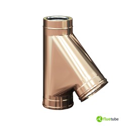 Raccord culotte 45° en cuivre pour conduit de fumée isolé double paroi