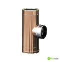 Raccord T 90° cuivre sortie simple paroi pour conduit de fumée isolé