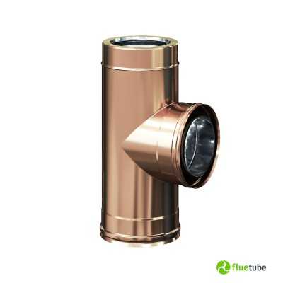 Raccord T 90° double paroi isolé en cuivre