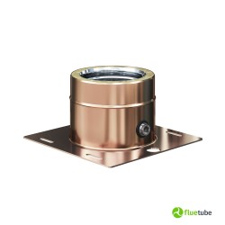 Plaque de départ fermée au fond, évacuation des condensats, cuivre double paroi
