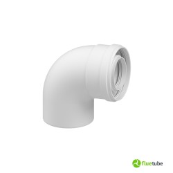 Coude 90° coaxial pour tuyaux extérieurs pour chaudière à condensation