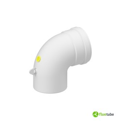 Coude 90° coaxial avec inspection pour chaudière à condensation