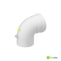 Coude 90° coaxial avec inspection pour chaudière à condensation