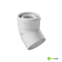 Coude 45° | Polypropylène coaxial extérieur blanc