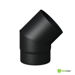 Coude de cheminée 2 mm, carbone noir 45° M/F, pour poêles et cheminées à bois