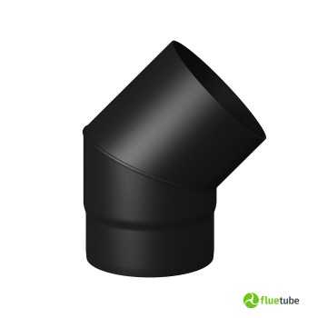 Coude de cheminée 2 mm, carbone noir 45° M/F, pour poêles et cheminées à bois