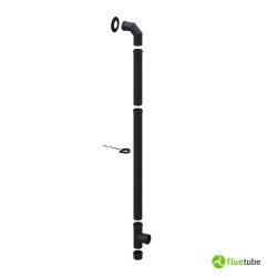 Kit tuyaux pour poêle à granulés, conduit de fumée noir
