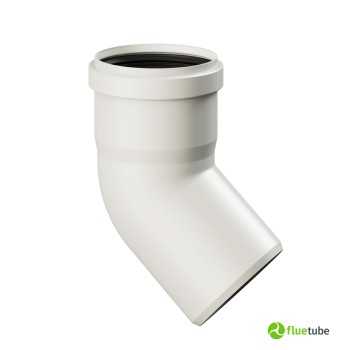Coude 45° en plastique blanc pour chaudière à condensation
