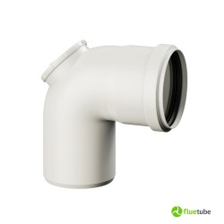Coude 90° avec inspection en plastique blanc pour chaudière à condensation