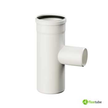 Raccord T 90° F/M/M réduit ø 80 mâle en plastique blanc