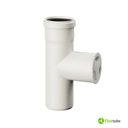 Élément d'inspection en plastique blanc pour tuyaux de chaudière à condensation