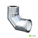 Coude à 87° extérieur en acier intérieur en plastique pour condensation