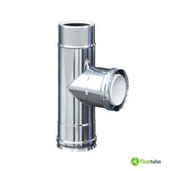 Raccord T 87° F/M/M double paroi pour chaudière à condensation