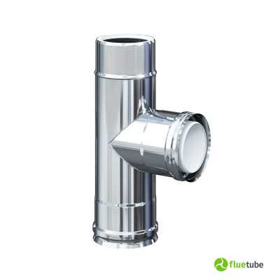 Raccord T 87° F/M/M double paroi pour chaudière à condensation